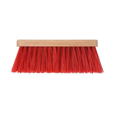 Bezem kunststof rood 28 cm