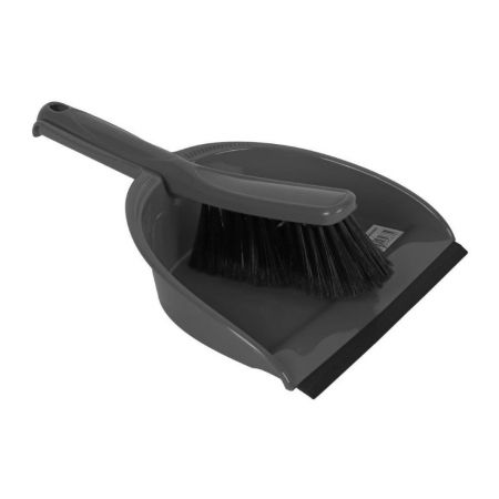 Stoffer en blik kunststof grijs