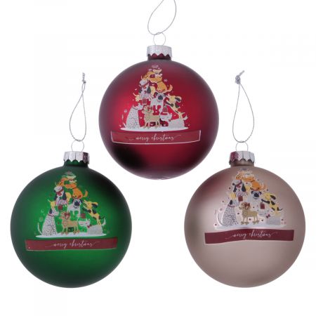 Kerstbal Barney, 3 assorti, toonbankdisplay, D 8,00