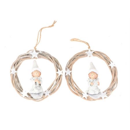 Hang. Angel Melin Ring 2 Ass. l15.0w4.0h26.0 Silver