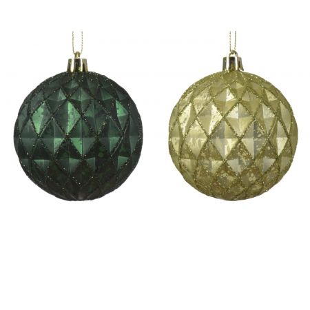 Kerstbal plc d8cm groen diverse soorten