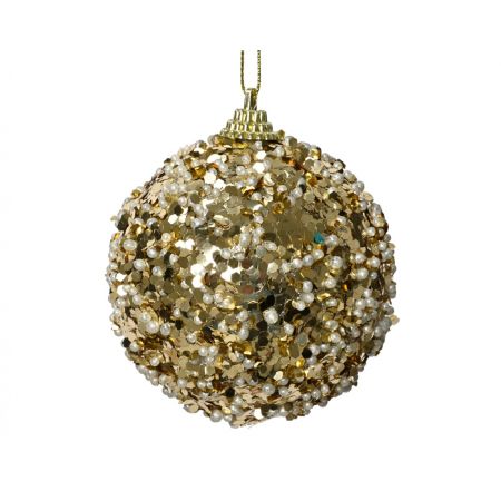 Kerstbal foam d8cm licht goud