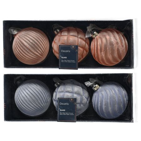 Kerstbal glas d8cm diverse soorten 3ST