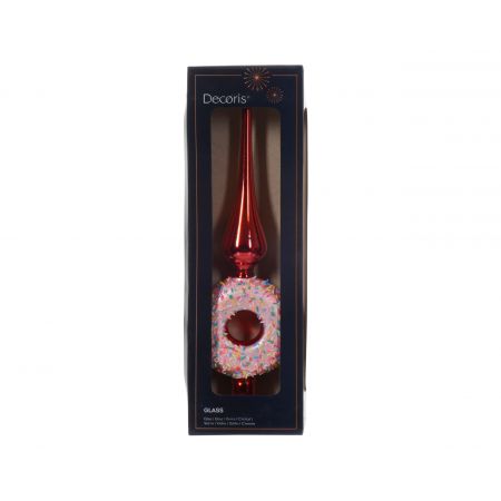 Piek glas d9l31cm kerstrood