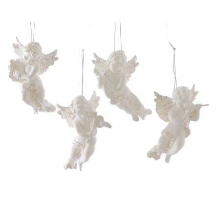 Ornament plc engel l10cm wit diverse soorten