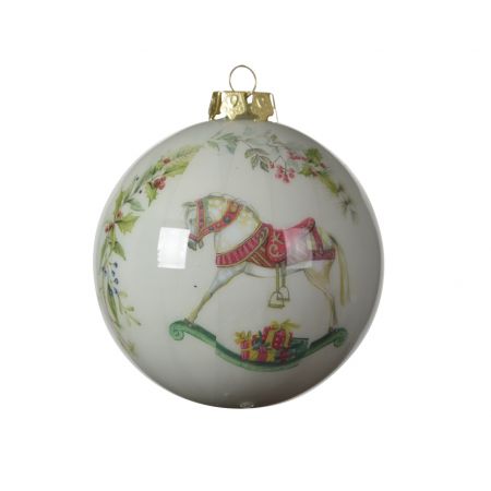 Kerstbal foam d8cm off-white