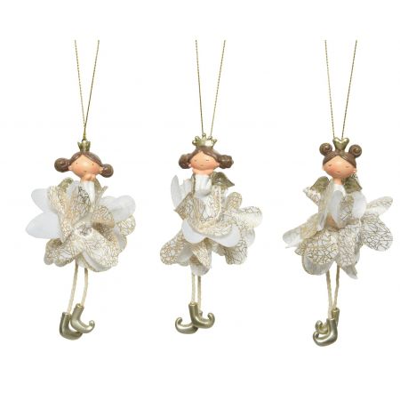 Ornament poly engel l3.5b3h12 creme diverse soorten