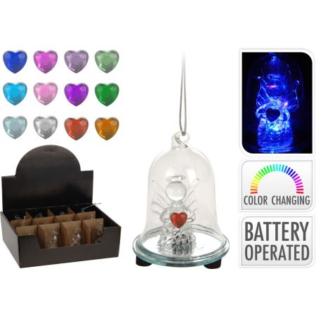GLASBEL 8CM LED EN ENGEL 12ASS