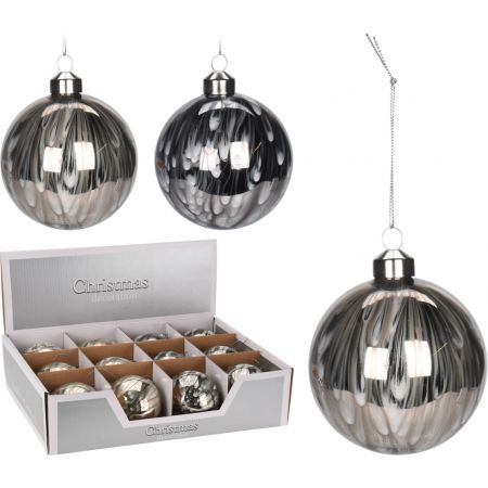 KERSTBAL DECO 80MM 2ASS KLEURE