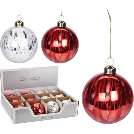 KERSTBAL 80MM 2ASS KLEUREN