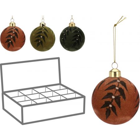KERSTBAL 80MM 3ASS VELVET BLAD