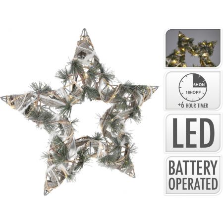 STER RATTAN MET LED 40CM