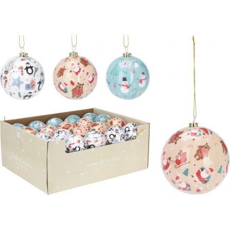 KERSTBAL 7CM MET KERSTAFBEELDI