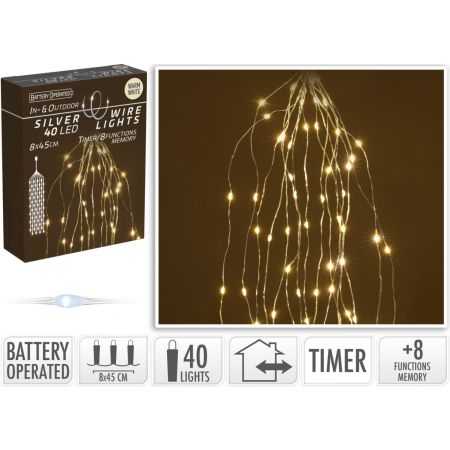 ZILVERDRAAD 40LED WARM WHITE B