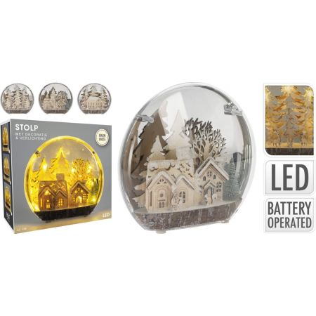 STOLP OVAAL HOUTEN DECO LED 22