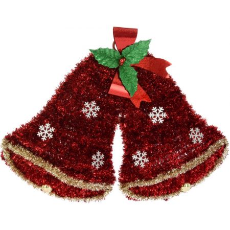 KERSTBELLEN TINSEL 50CM ROOD