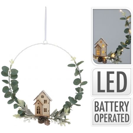 RING 30CM MET LED HUISJE