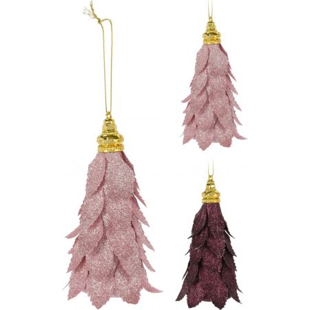 KERSTBAL BOOM 16CM PAARS