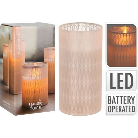 LED KAARS IN GLAS 15CM DECO
