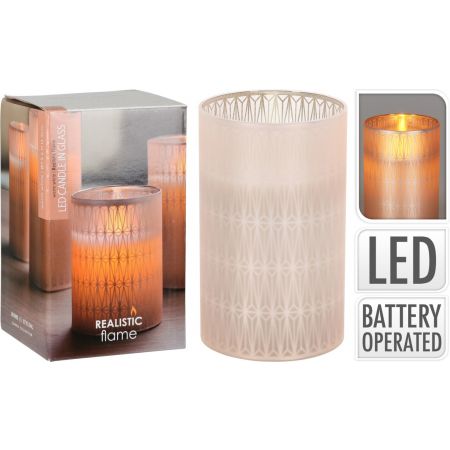 LED KAARS IN GLAS 125MM DECO