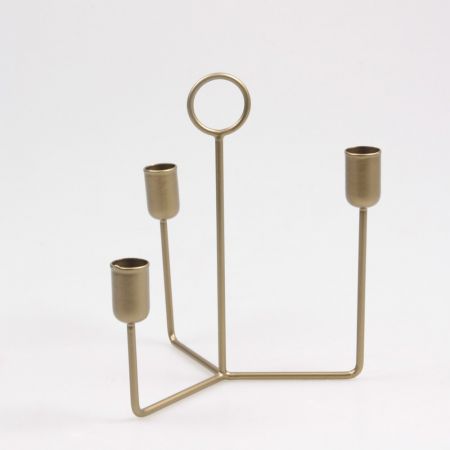 KAARSENHOUDER 3 METAAL GOUD 17.5X17.5X20 CM