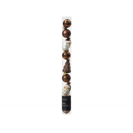 Ornament glas figuur b2.7h6cm espresso 9st