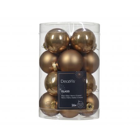 Kerstbalmix glas d3.5cm 16st gember