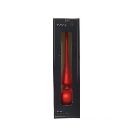 Piek glas d6h26cm mat kerstrood