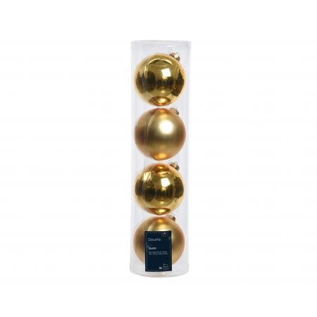 Kerstbalmix glas d10cm 4ST licht goud 