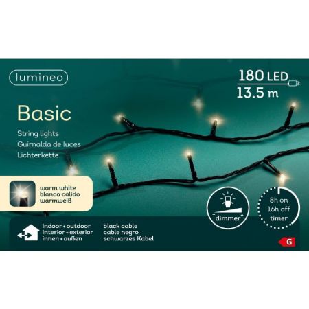 LED basic l13.5m-180LED zwart/warm wit