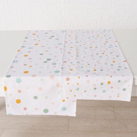 Tafelloper Lavina, 2 ass., L 140 cm, Effen, Gestippeld, Nee, Wit