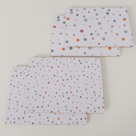 Tafelset  Lavina, 2 dlg., 2 ass., MDF, Effen, Gestippeld, Mat, Wit