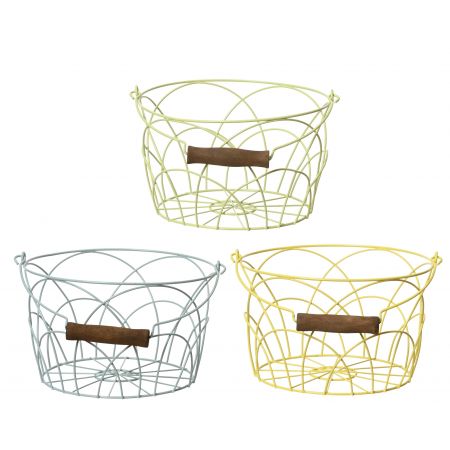 Mand ijzer met handvat 3 kleuren assortie H.12cm
D.20cm