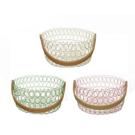 Mand ijzer 3 kleuren assortie H.10cm
D.20cm
