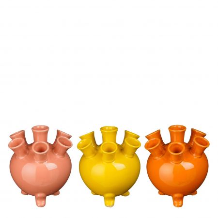 Tulipo tulpvaas geel roze oranje 3 assorti - h16xd14,5cm
