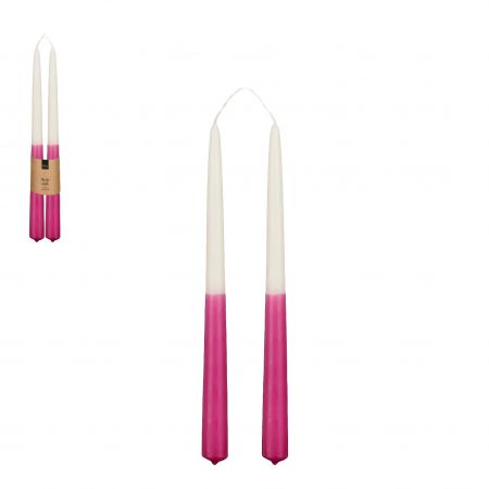 Dip-dye dinerkaars d.roze 2 stuks - h30xd2,2cm
