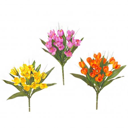 Krokus bundel lila oranje geel 3 assorti - l28xd22cm 215169 mix lav or ye

