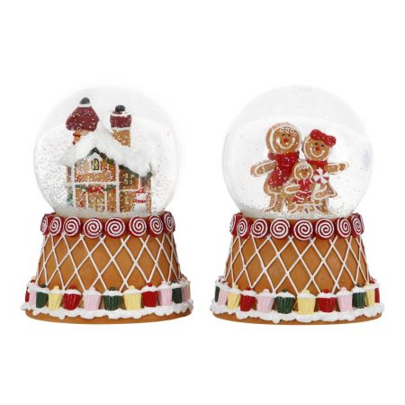 Waterball gingerbread 2 ass 
10x10x13,5cm-multicolor