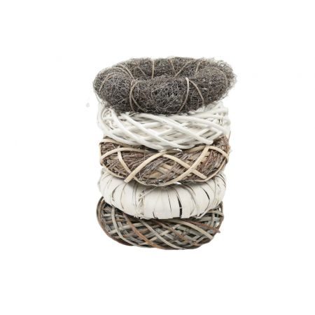 Wreath Stack 5 Ass D29 White Wash