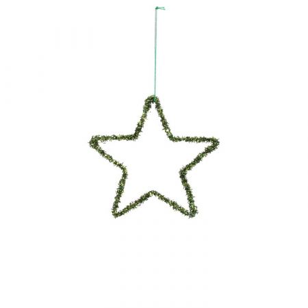 Ornament ster d.groen - d15cm