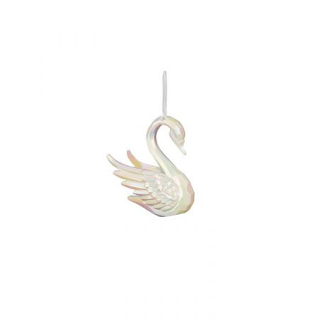 Ornament zwaan wit - l4,5xb5xh10cm