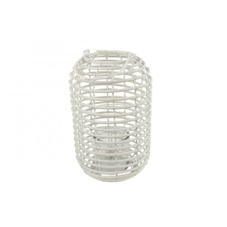 Windlicht hoog ro Yenna M wit L20B22,5H33CM