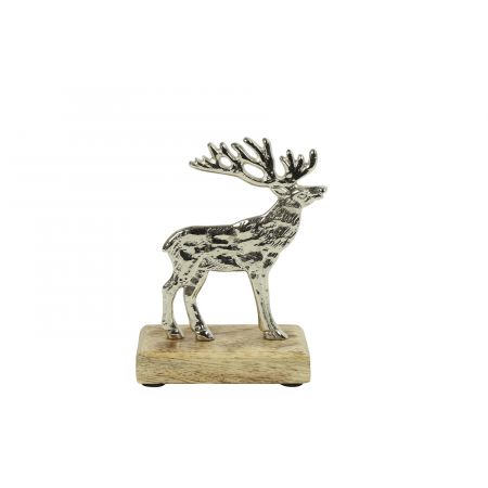 Ornament hert Rube S zilver L5B10H12,5CM