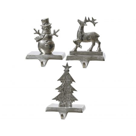 Kousenhaak ijzer zilver L.12cm x W.5cm x H.12cm