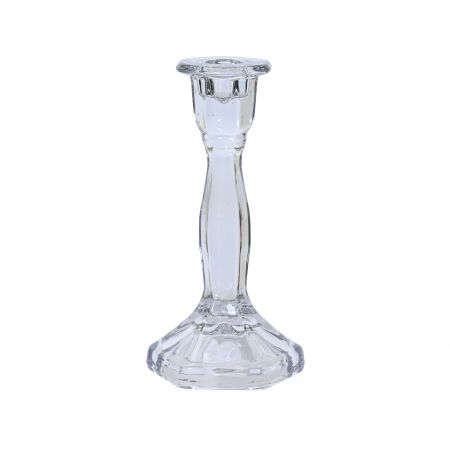 Kandelaar glas helder L.8.7cm x W.9.8cm x H.19.2cm