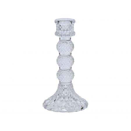Kandelaar glas helder L.8cm x W.8cm x H.15cm