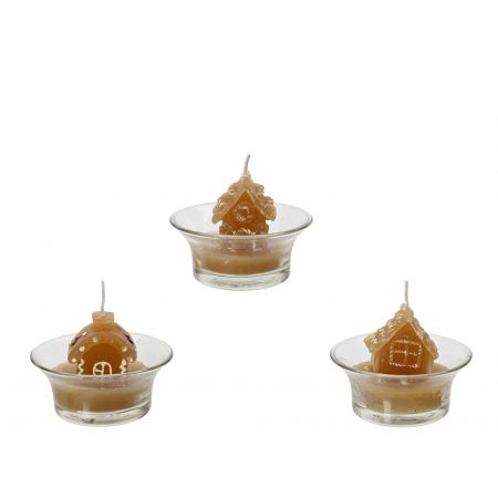 Kaars paraffine 3ass gember dia6.5cm x H.3cm
