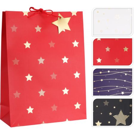 GESCHENKTAS KERST SMALL 4ASS KLEUREN