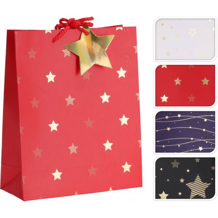 GESCHENKTAS KERST MEDIUM 4ASS KLEUREN