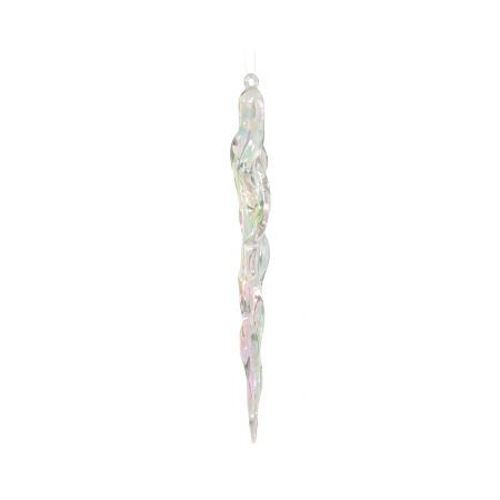 Ijspegel plastic transparant/iris L.1.9cm x W.1.5cm x H.18.5cm